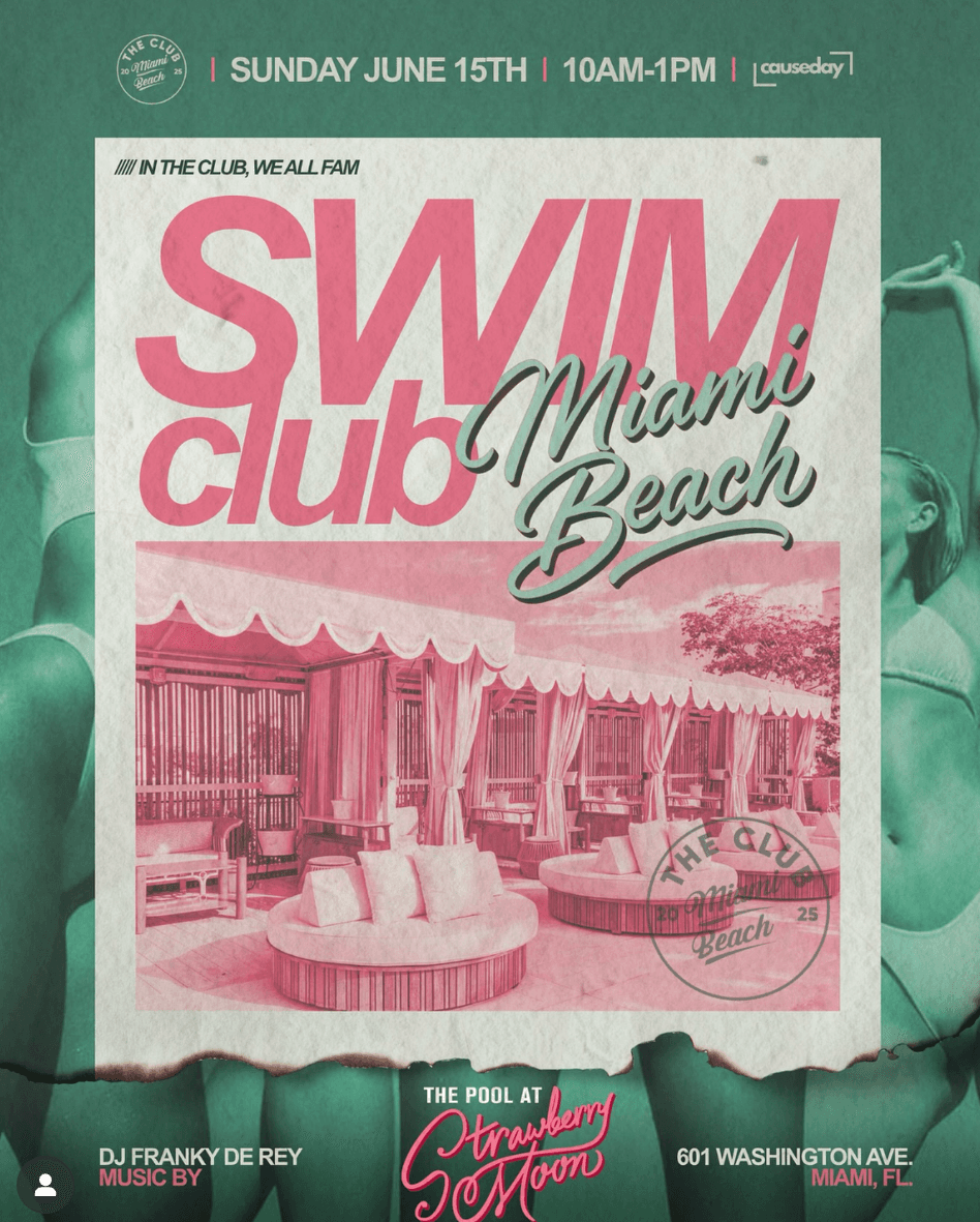 The Club Miami Beach Social Wellness Day Party The Goodtime Hotel on June 15
