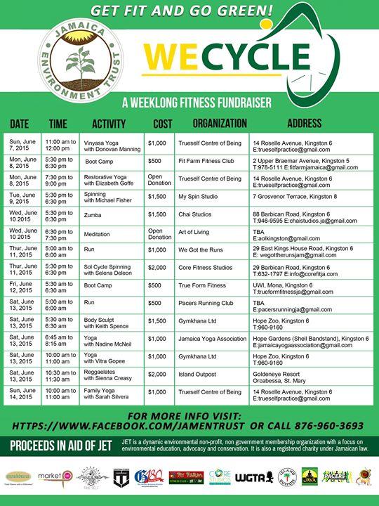 WeCycle Jamaica : a week-long  fitness fundraiser in aid of JET