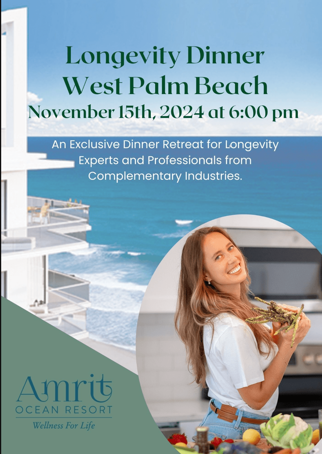 Longevity Dinner with Dr. Ella Davar at Amrit Ocean Resort