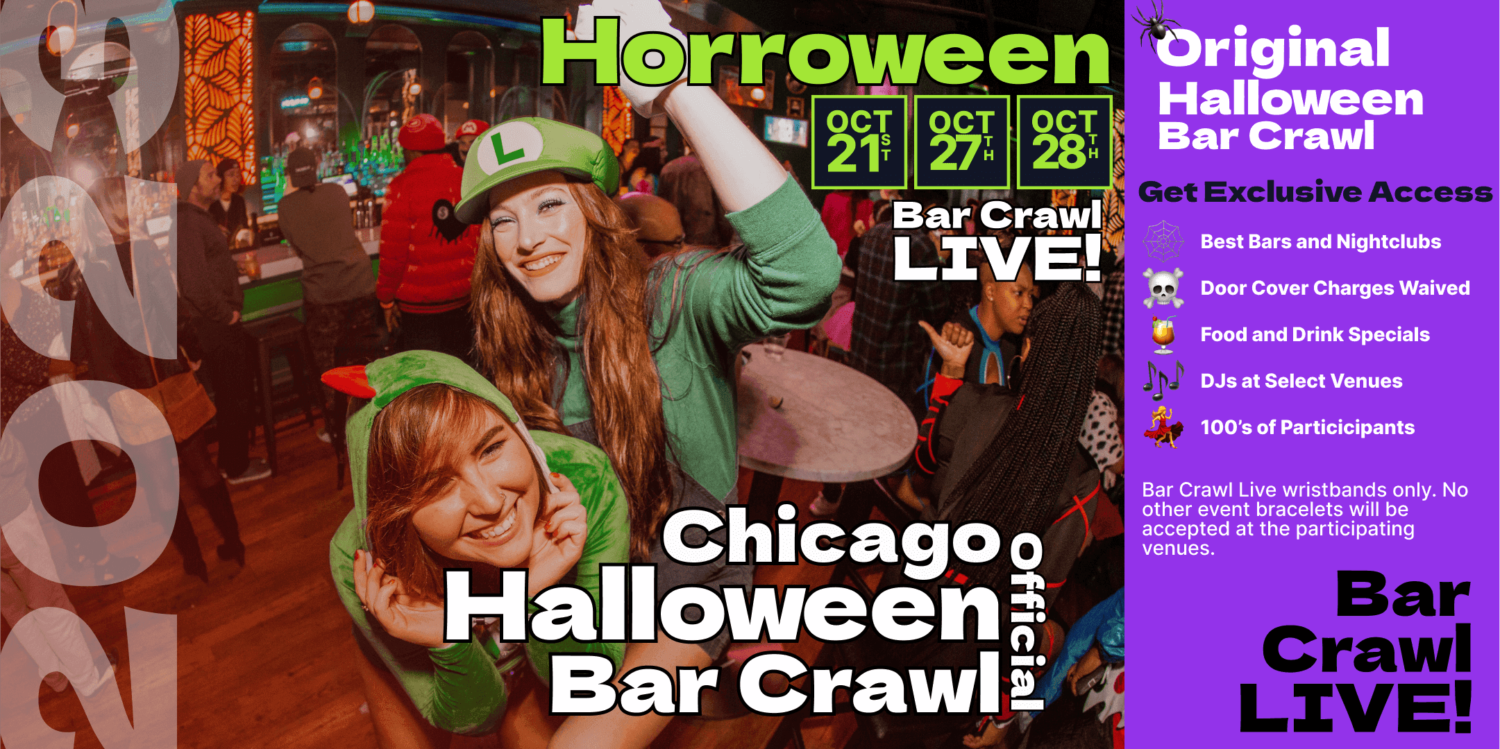 2023 Official Halloween Bar Crawl Chicago's Biggest Bar Event 3 Dates